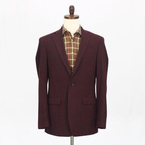 Calvin Klein 42L Red Blazer Sport Coat Jacket 2-Button Solid Y513